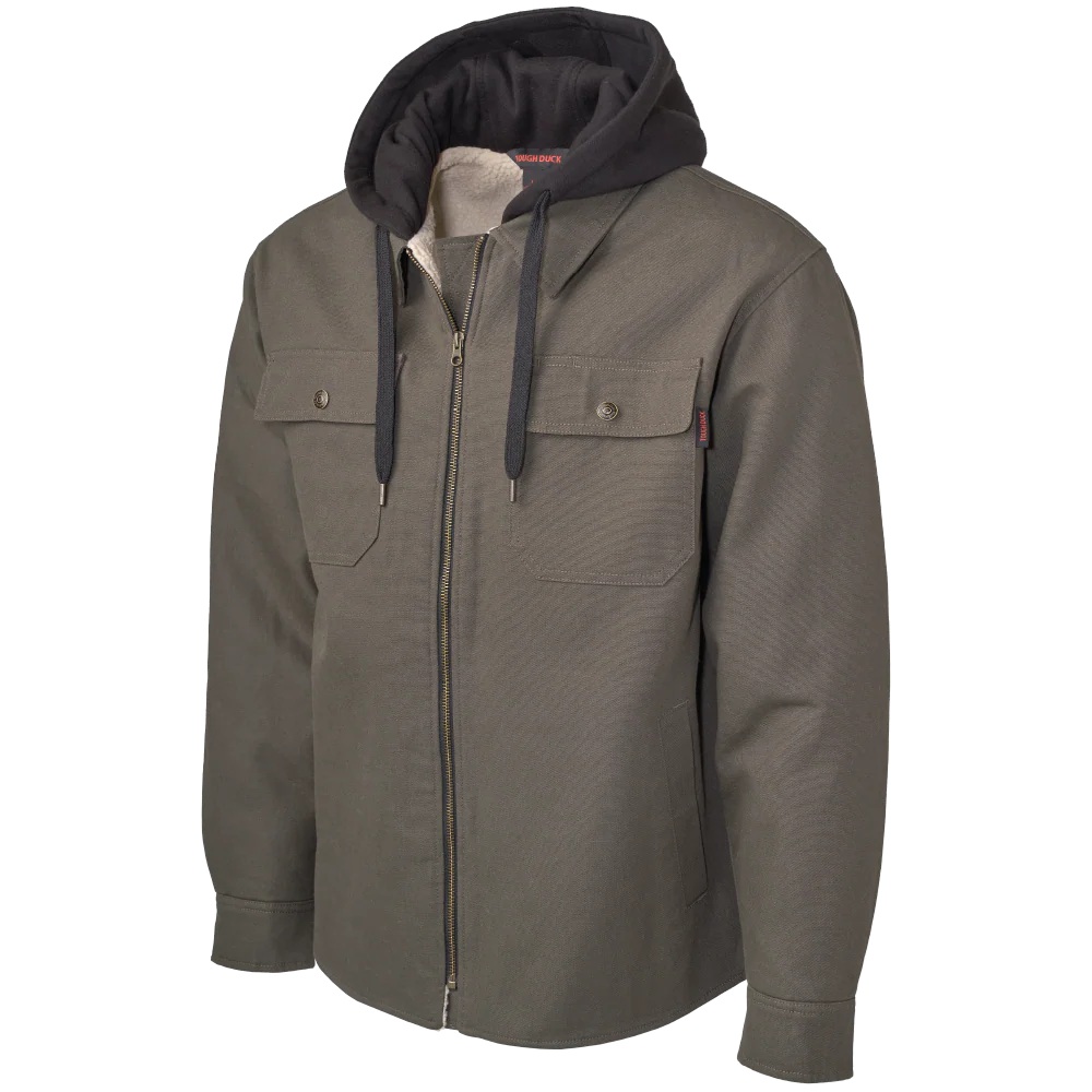[TUD-WS03-MOSS-M] WS03 Chemise-manteau en duck doublée sherpa (Moss, Medium)