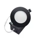 4" Ultra-thin LED recessed ceiling light 9W 800lm 5 adjustable CCT black finish