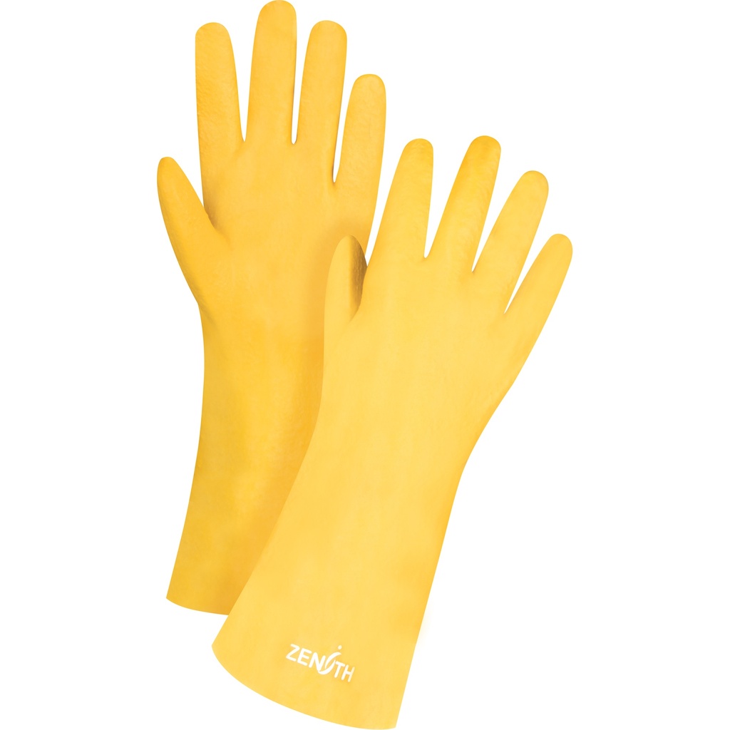 [ZEN-SEE798] Gants à fini rugueux et résistants aux produits chimiques taille 9 PVC poignet Manchette doublure Interlock