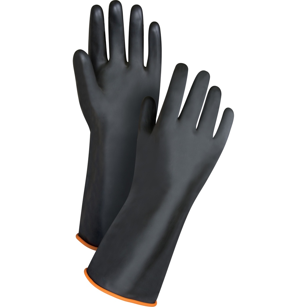 [ZEN-SAP220] Gants de poids lourd pour la manipulation de produits chimiques taille Grand/9 Latex de caoutchouc poignet Bourrelet/Enroulé