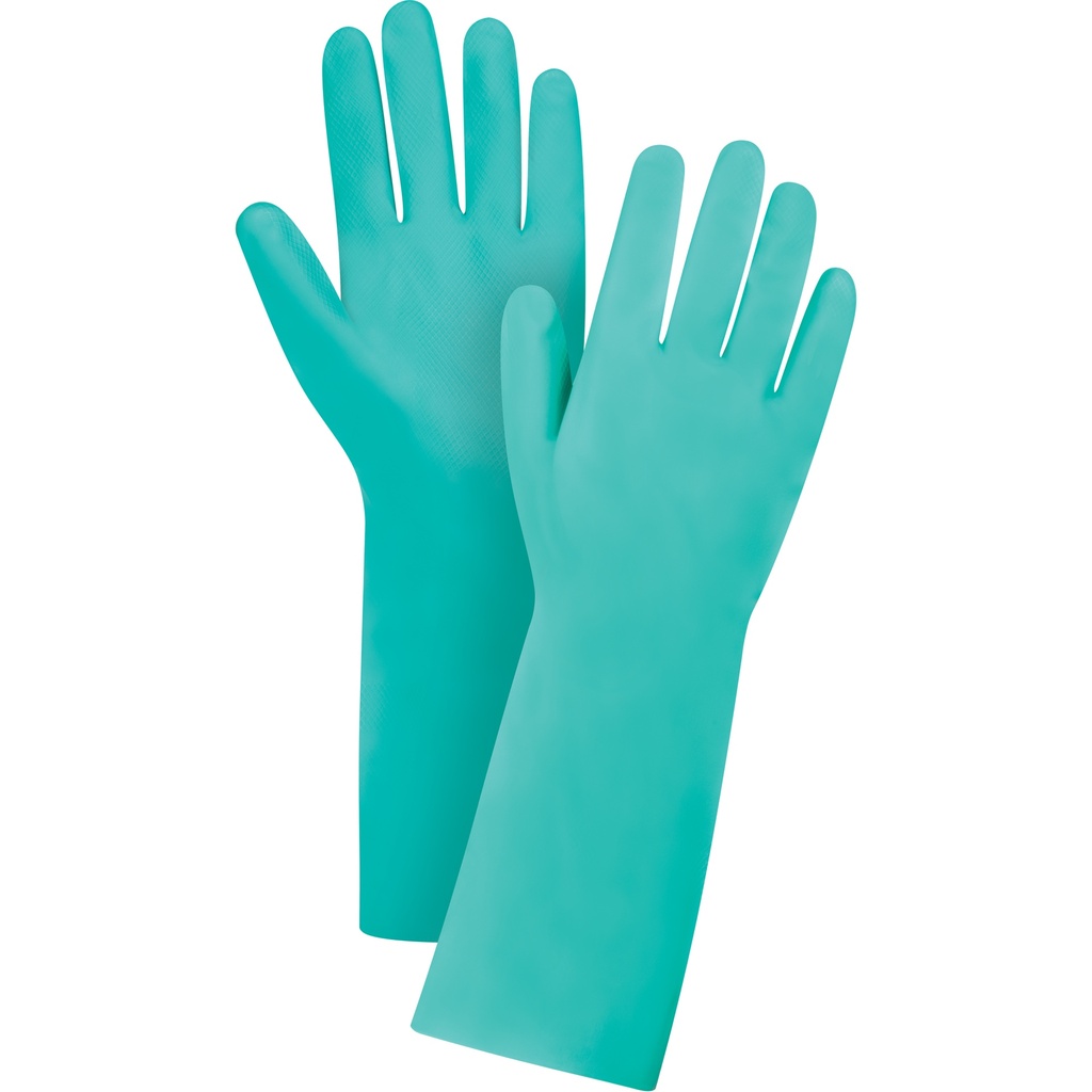 [ZEN-SEF081] Gants de première qualité à prise en losange résistants aux produits chimiques taille Grand/9 Nitrile poignet Droit