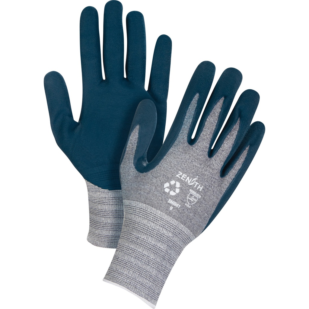 [ZEN-SHI542] Gants écologiques enduits et légers taille 10 Polyester/rPET paume enduite de Mousse de nitrile