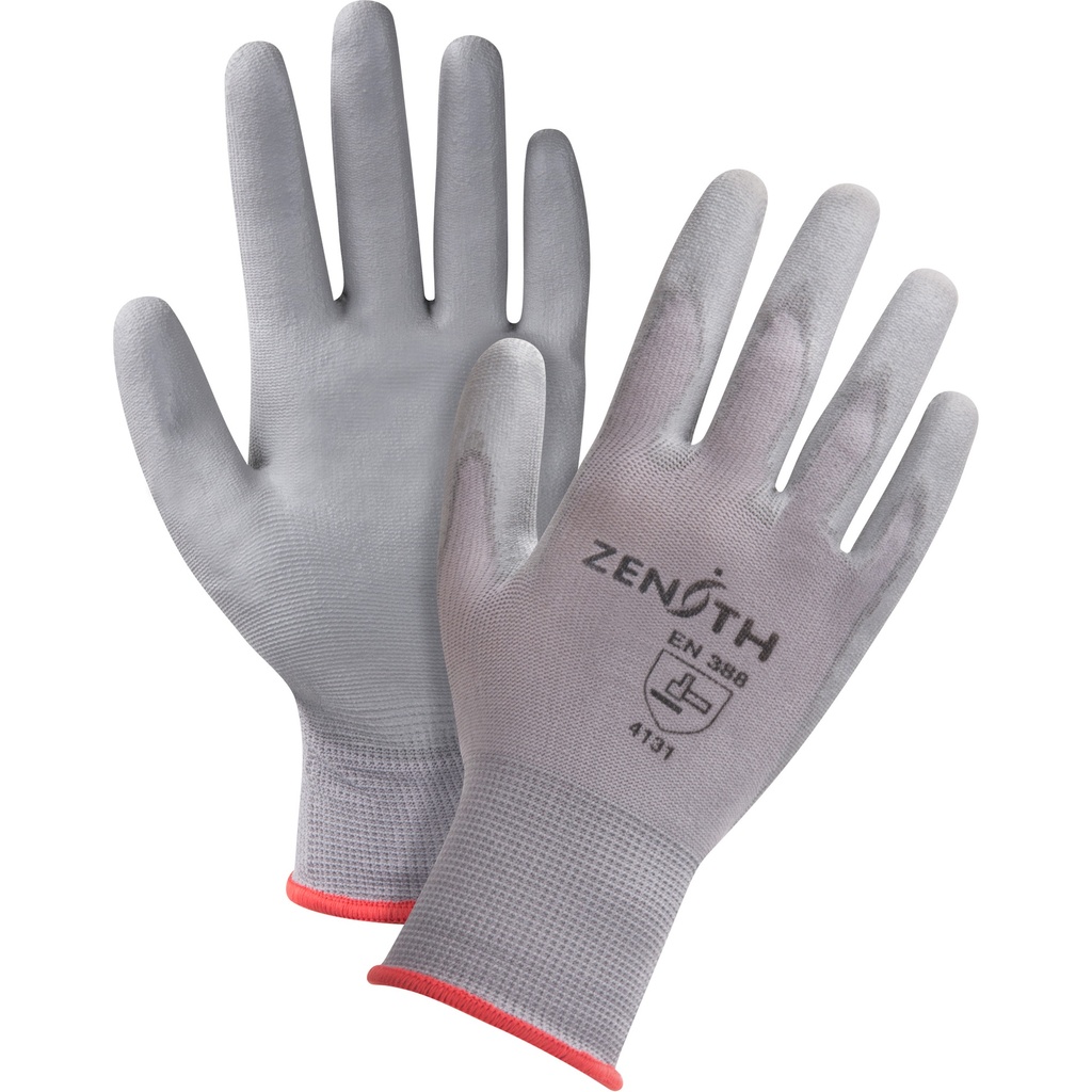 [ZEN-SGI152] Gants en nylon enduits de polyuréthane sans DMF taille Moyen/8 Nylon paume enduite de Polyuréthane