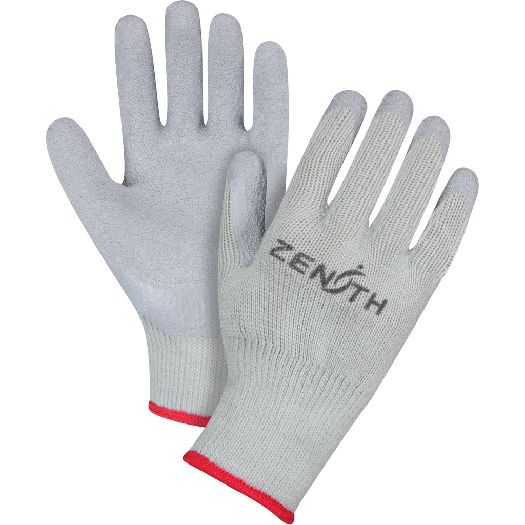 [ZEN-SAN431] Gants enduits à doublure confortable en caoutchouc naturel taille Moyen/8 Polyester/Coton paume enduite de Latex de caoutchouc doublure Molleton