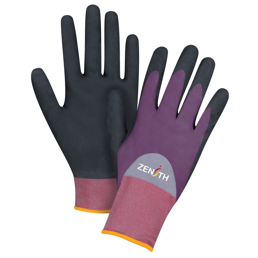 [ZEN-SDP444] Gants enduits de première qualité ZX-2 taille Petit/7 Nylon paume enduite de Nitrile/Mousse de nitrile