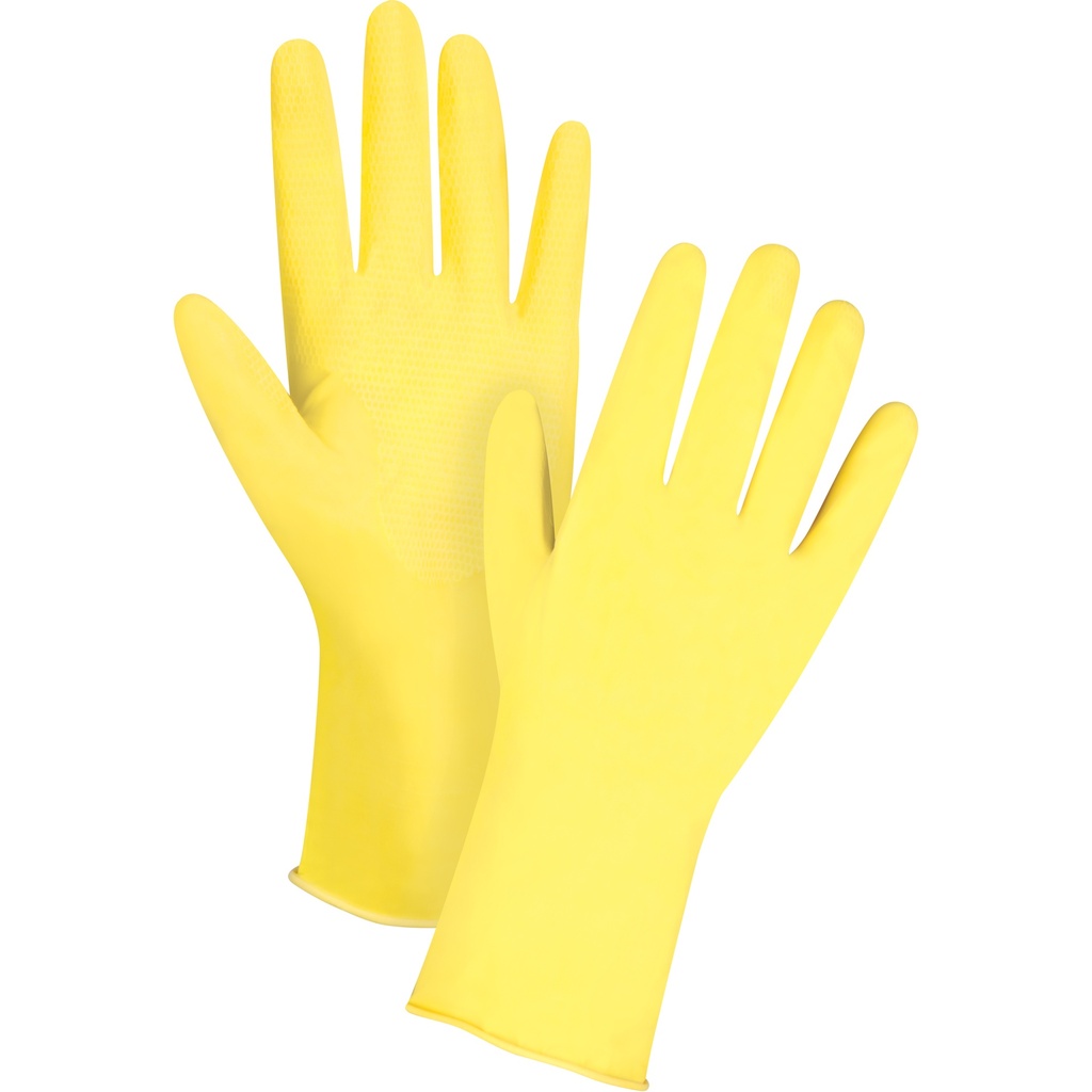 [ZEN-SEF204] Gants jaune canari de première qualité résistants aux produits chimiques taille Petit/7 Latex de caoutchouc poignet Manchette doublure Ouatée
