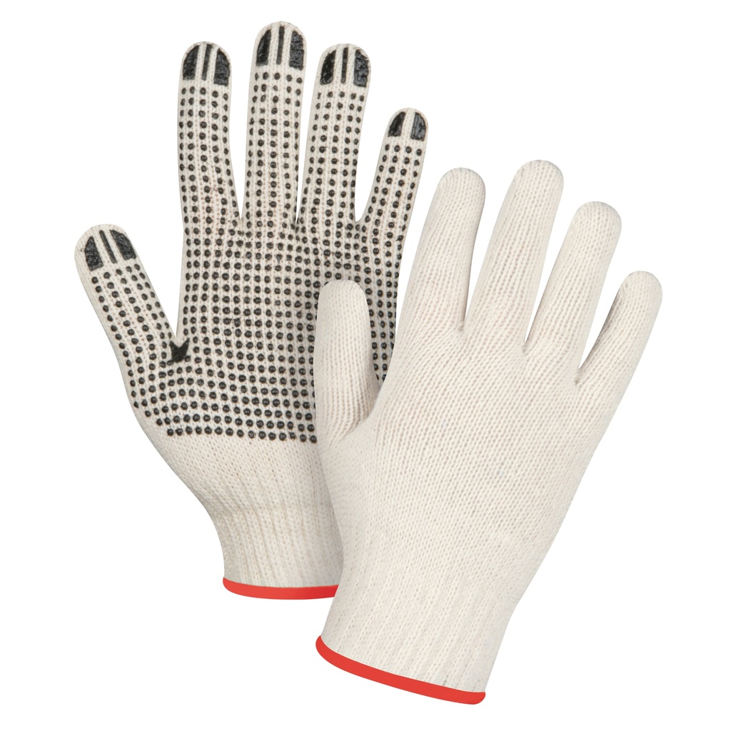 [ZEN-SDS944] Gants légers tricotés à pois taille Petit Poly/coton paume enduite de Un côté