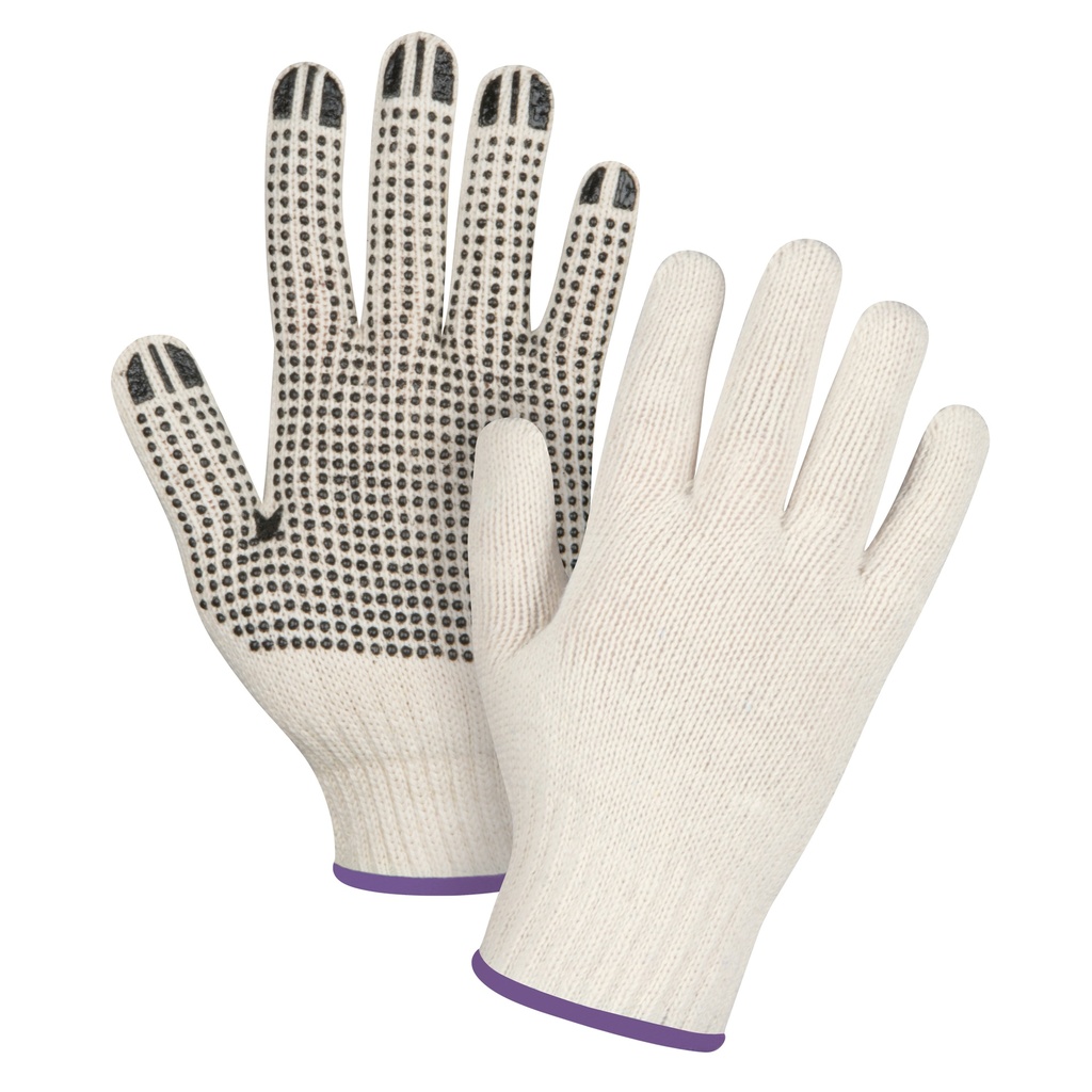 [ZEN-SDS943] Gants légers tricotés à pois taille T-petit Poly/coton paume enduite de Un côté