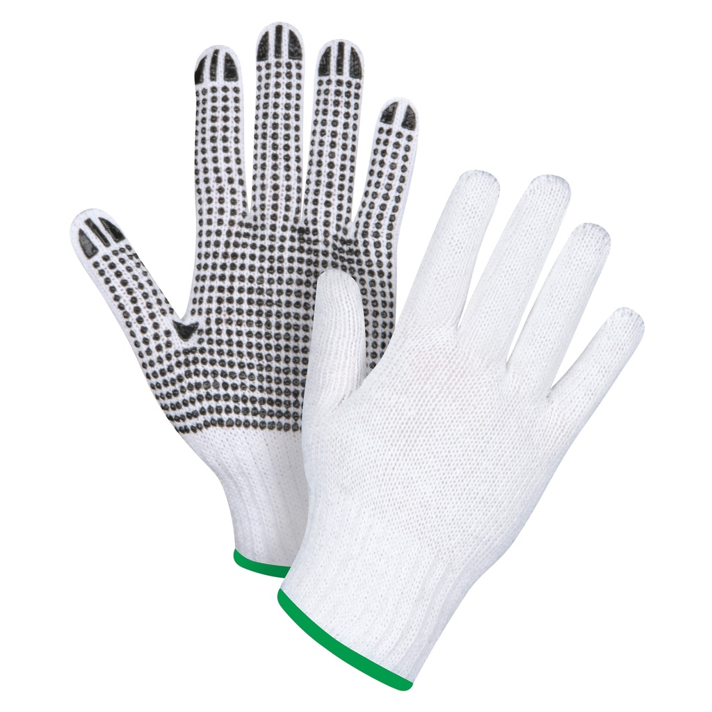 [ZEN-SAN490] Gants tricotés à pois taille Moyen Poly/coton paume enduite de Un côté