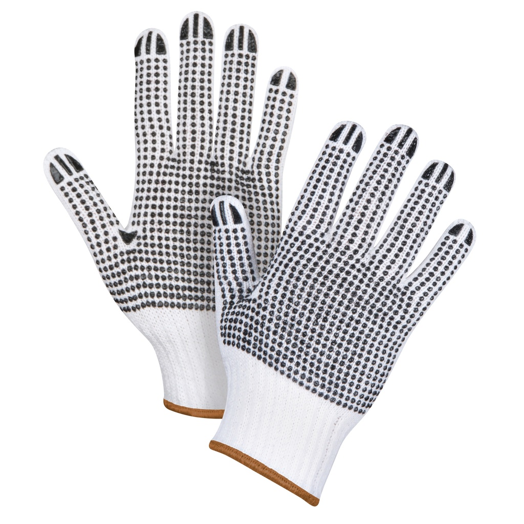 [ZEN-SAN495] Gants tricotés deux côtés à pois taille Grand Poly/coton paume enduite de Deux côtés