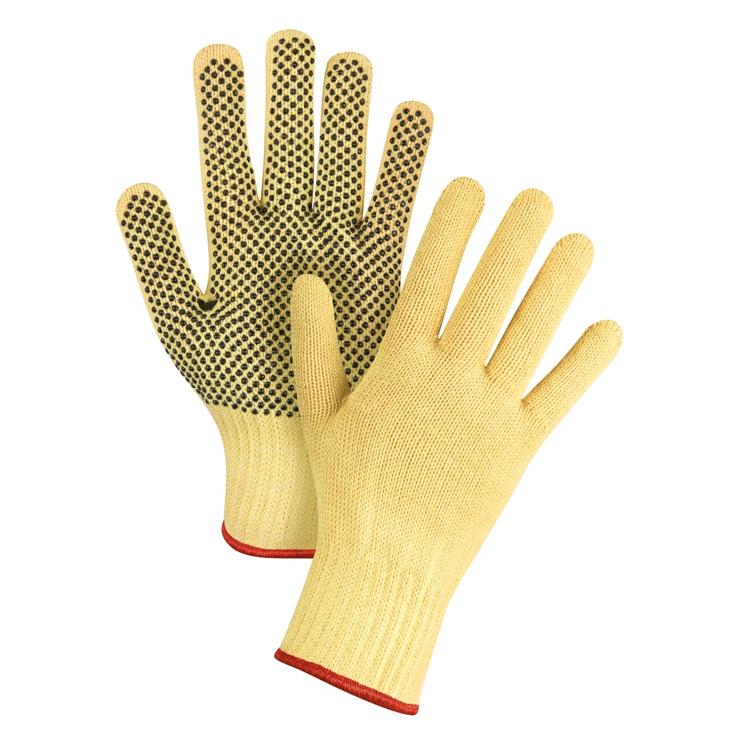 [ZEN-SFP796] Gants tricotés sans couture à pois taille Petit/7 Kevlar(MD) paume enduite de PVC