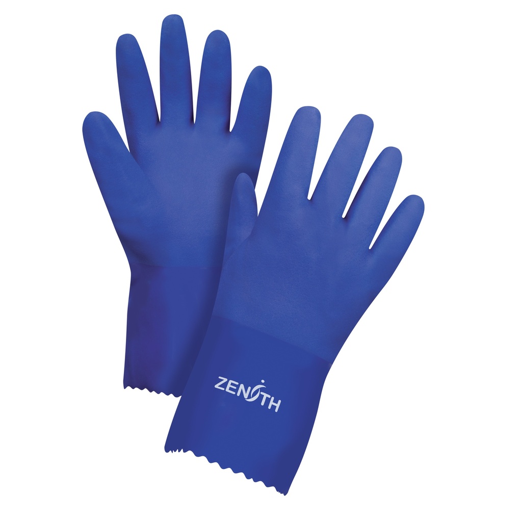 [ZEN-SAP879] Gants ultra flexible taille T-Grand/10 PVC poignet Dentelé doublure Interlock