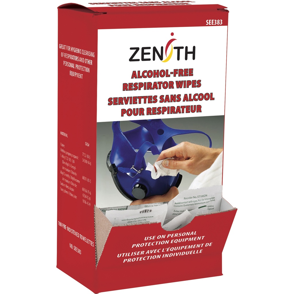 [ZEN-SEE383] Lingettes nettoyantes pour respirateurs et EPI