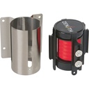 Barrière de foule à ruban rétractable magnétique, fixation murale, acier inoxydable ruban rouge de 7'