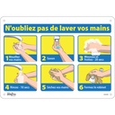Enseigne "N'oubliez pas de laver vos mains" Plastique 14" x 10"