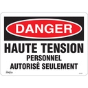 Enseigne « Haute tension » Vinyle 14" x 10"