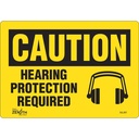 Enseigne « Hearing Protection Required» Vinyle 10" x 7"