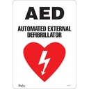 Enseigne «AED Automated External Defibrillator» Vinyle 10" x 14"