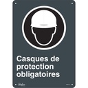 Enseigne «Casques De Protection Obligatoires» Aluminium 10" x 14"