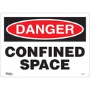 Enseigne «Confined Space» Vinyle 14" x 10"