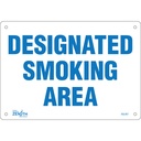 Enseigne «Designated Smoking Area» Aluminium 10" x 7"