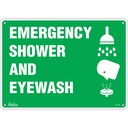 Enseigne «Emergency Shower And Eyewash» Aluminium 14" x 10"