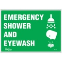 Enseigne «Emergency Shower And Eyewash» Vinyle 10" x 7"