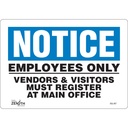 Enseigne «Employees Only» Vinyle 10" x 7"