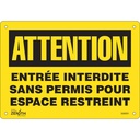 Enseigne «Entrée Interdite Sans Permis» Aluminium 10" x 7"