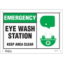 Enseigne «Eye wash Station Keep Area Clear» Aluminium 10" x 7"