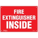 Enseigne «Fire Extinguisher Inside» Aluminium 10" x 7"