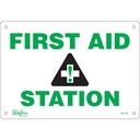 Enseigne «First Aid Station» Aluminium 10" x 7"