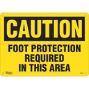 Enseigne «Foot Protection Required» Aluminium 14" x 10"
