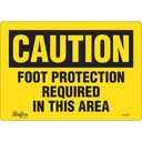 Enseigne «Foot Protection Required» Vinyle 10" x 7"