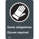 Enseigne «Gant Obligatoires - Gloves Required» Vinyle 10" x 14"