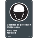 Enseigne «Hard Hats Required» Aluminium 10" x 14"