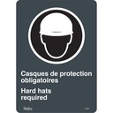 Enseigne «Hard Hats Required» Vinyle 10" x 14"