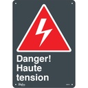 Enseigne «Haute Tension» Aluminium 10" x 14"