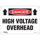 Enseigne «High Voltage Overhead» Aluminium 10" x 7"