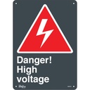 Enseigne «High Voltage» Plastique 10" x 14"