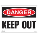 Enseigne «Keep Out» Aluminium 14" x 10"