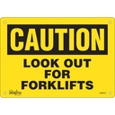 Enseigne «Look Out For Forklifts» Aluminium 10" x 7"
