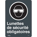 Enseigne «Lunettes De Sécurité Obligatoires» Vinyle 10" x 14"