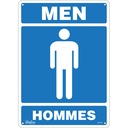 Enseigne «Men - Hommes» Aluminium 10" x 14"