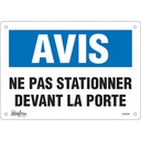 Enseigne «Ne Pas Stationner» Plastique 10" x 7"