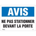 Enseigne «Ne Pas Stationner» Vinyle 14" x 10"