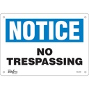 Enseigne «No Trespassing» Plastique 10" x 7"