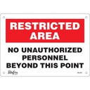 Enseigne «No Unauthorized Personnel» Aluminium 10" x 7"