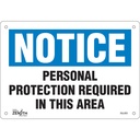 Enseigne «Personal Protection Required» Aluminium 10" x 7"