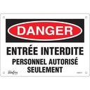 Enseigne «Personnel Autorisé Seulement» Plastique 10" x 7"